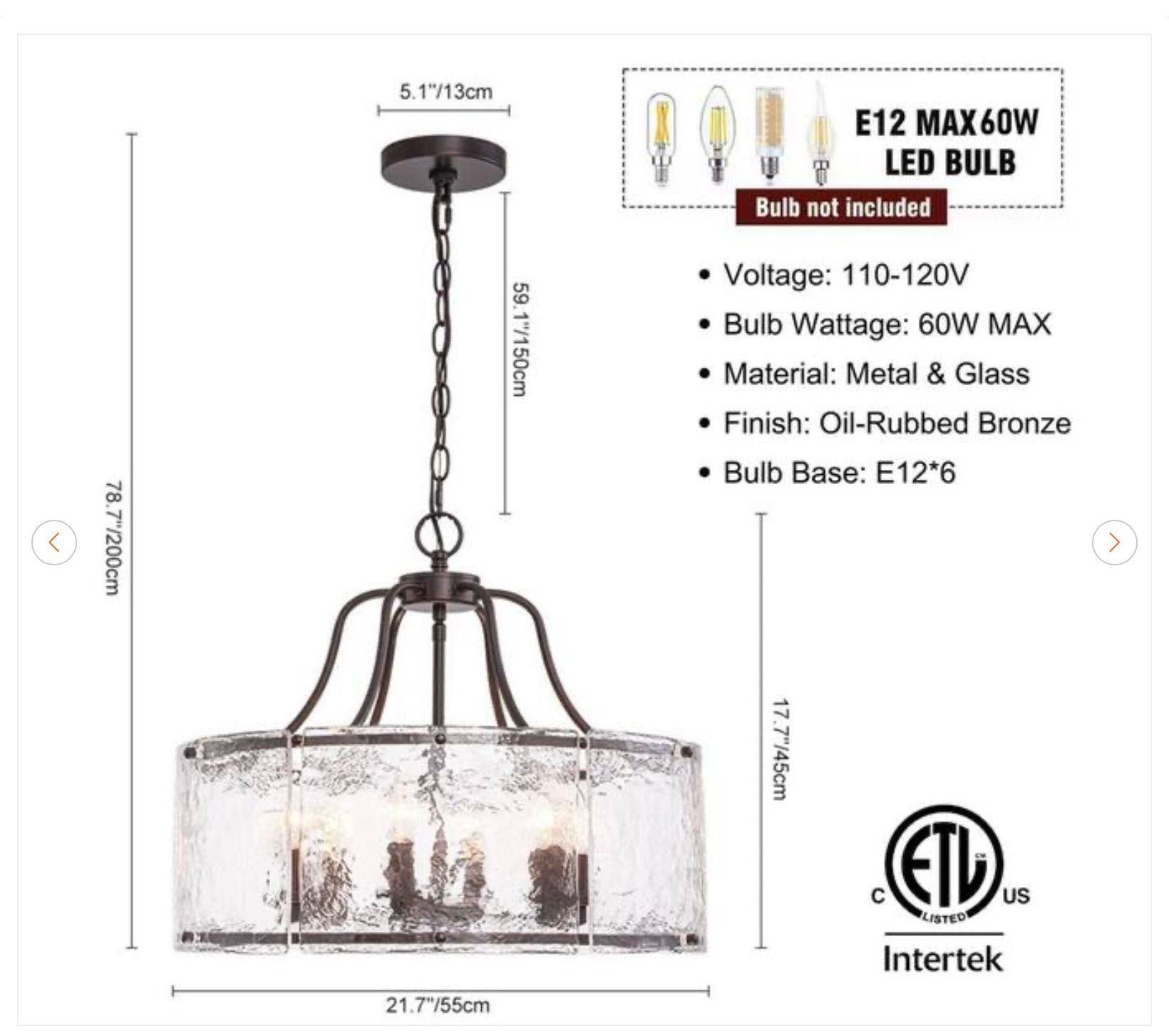 6-Light Oil-Rubbed Bronze Farmhouse Chandelier - photo 5