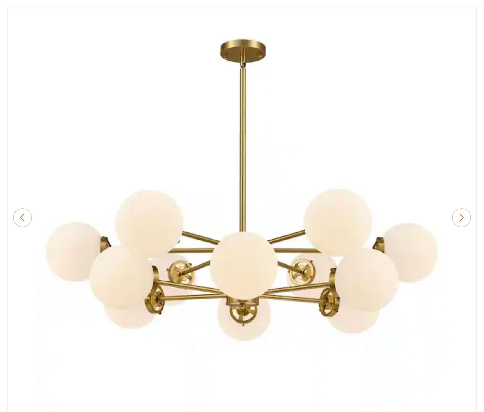 12-Light Brushed Brass Sputnik Chandelier - photo 2