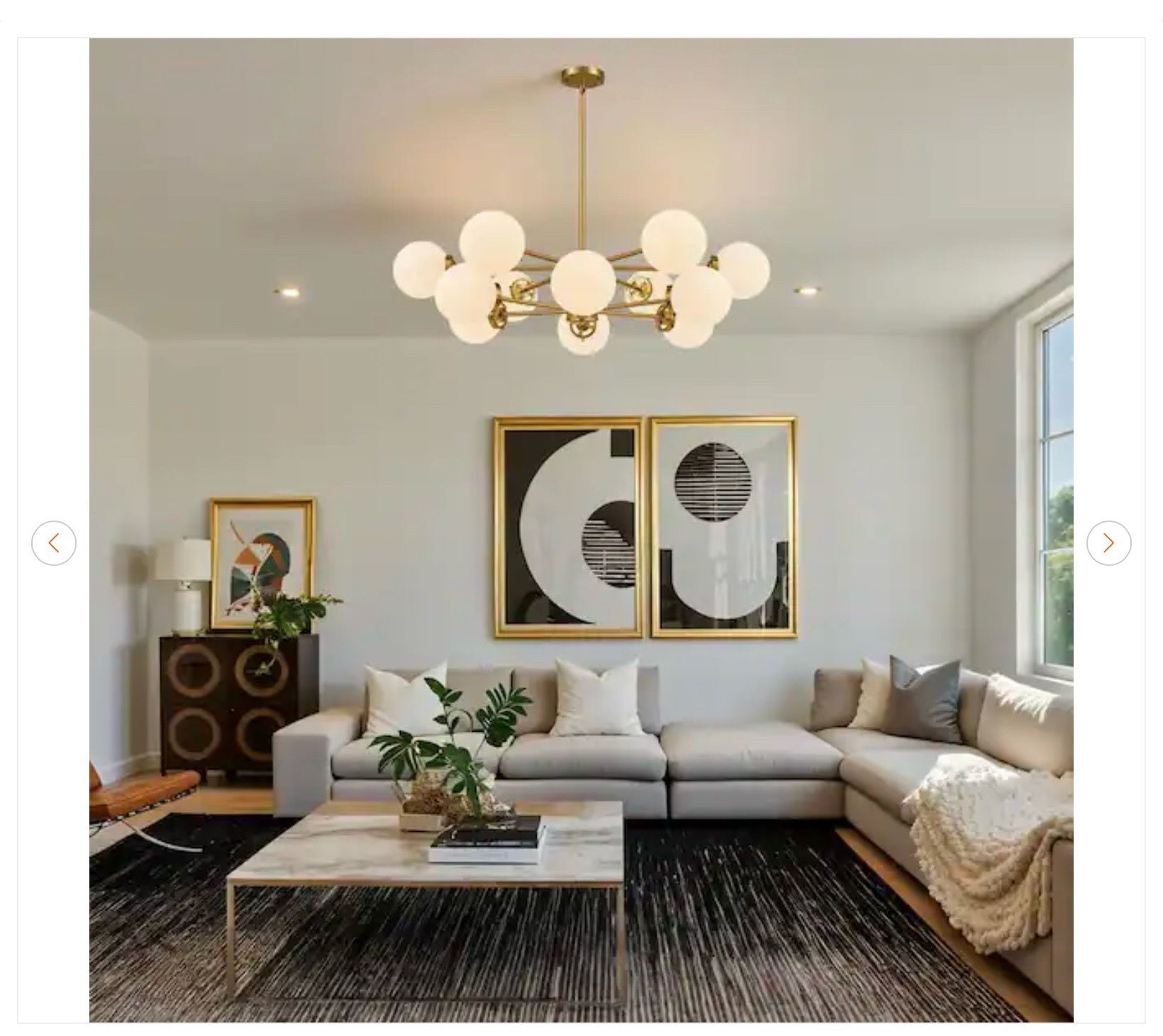 12-Light Brushed Brass Sputnik Chandelier - photo 3