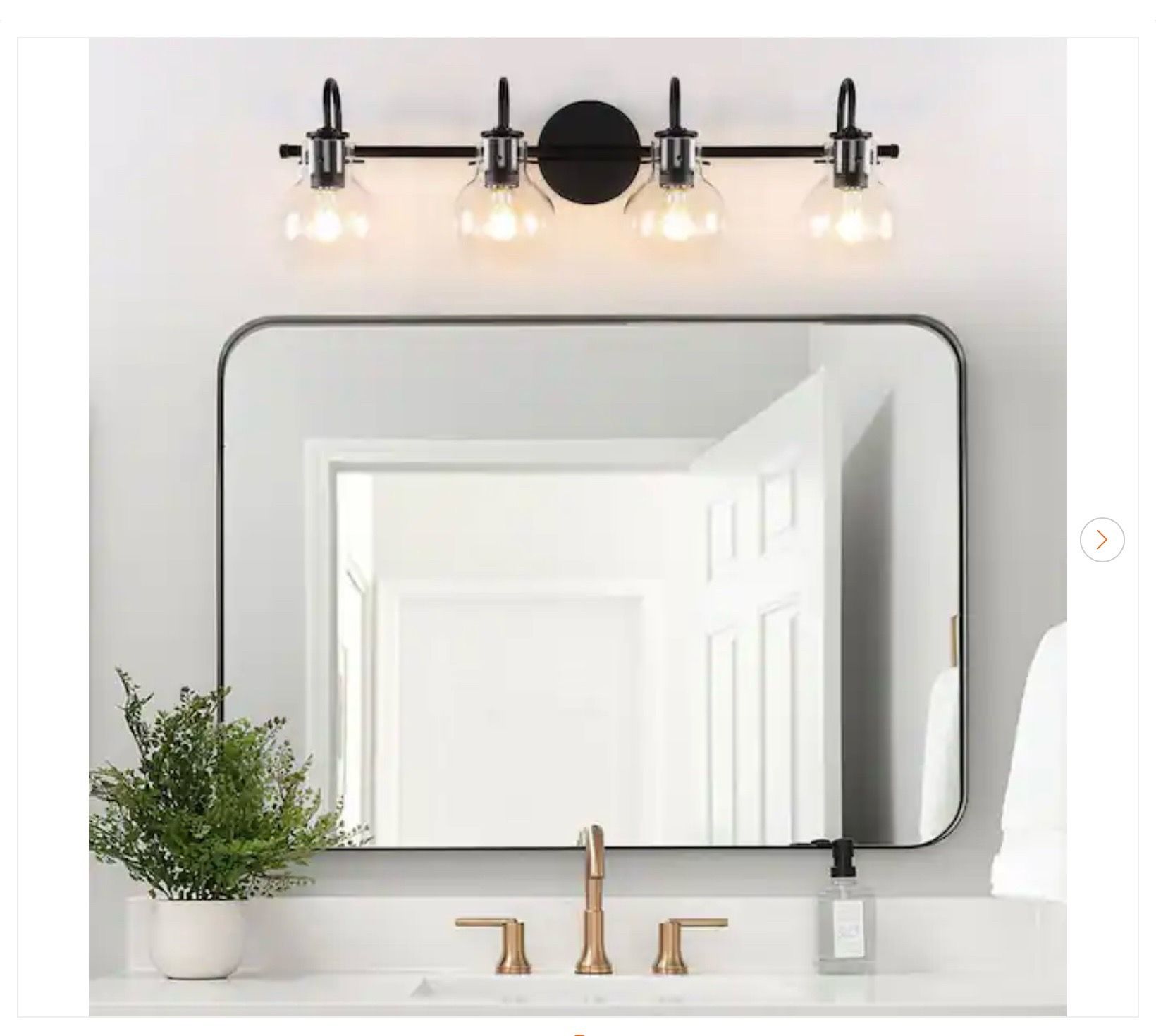 28.5 in. 4-Light Black Bathroom Vanity Light