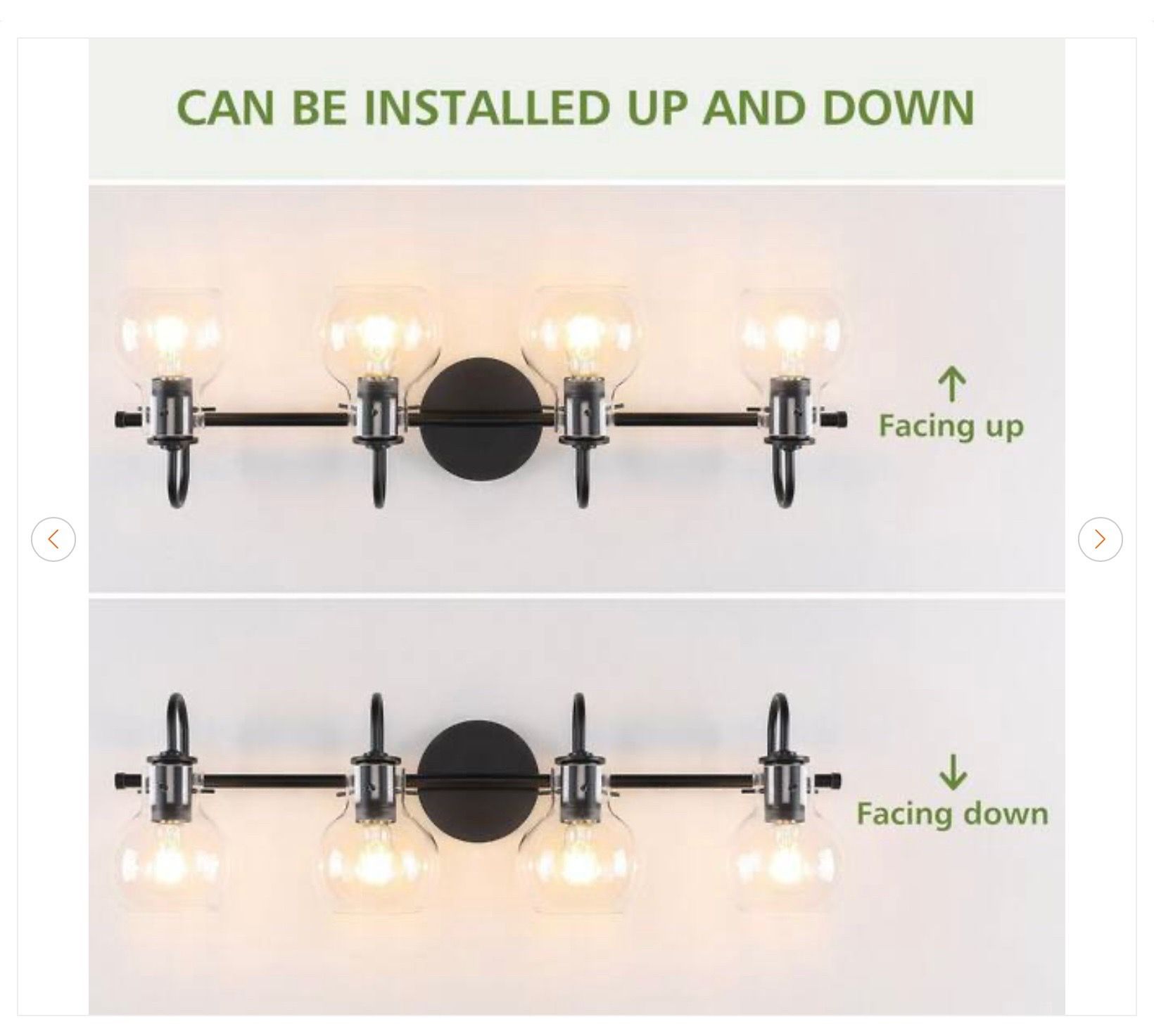 28.5 in. 4-Light Black Bathroom Vanity Light - photo 2