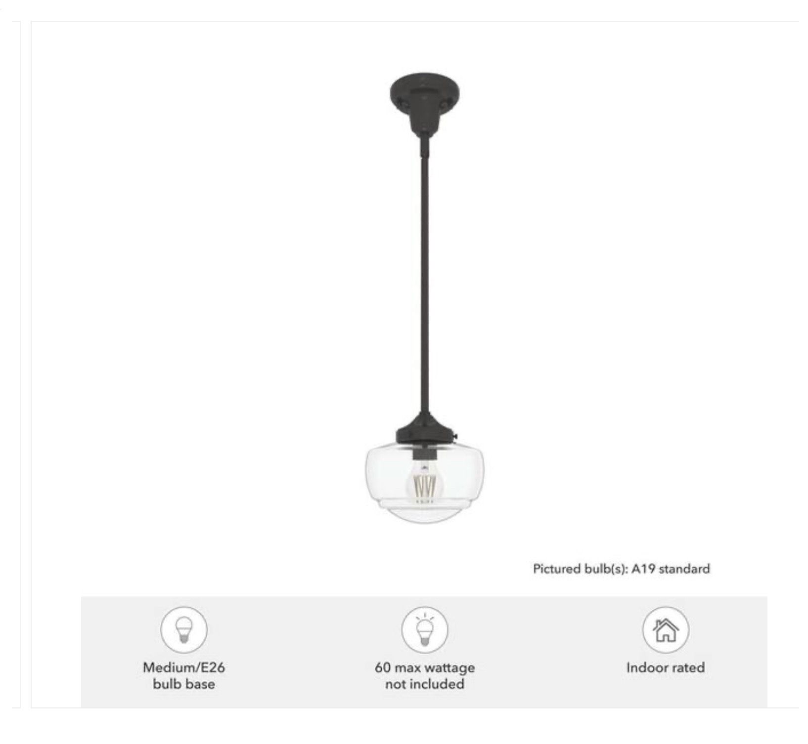 Hunter Saddle Creek 1-Light Pendant Light - New - photo 5