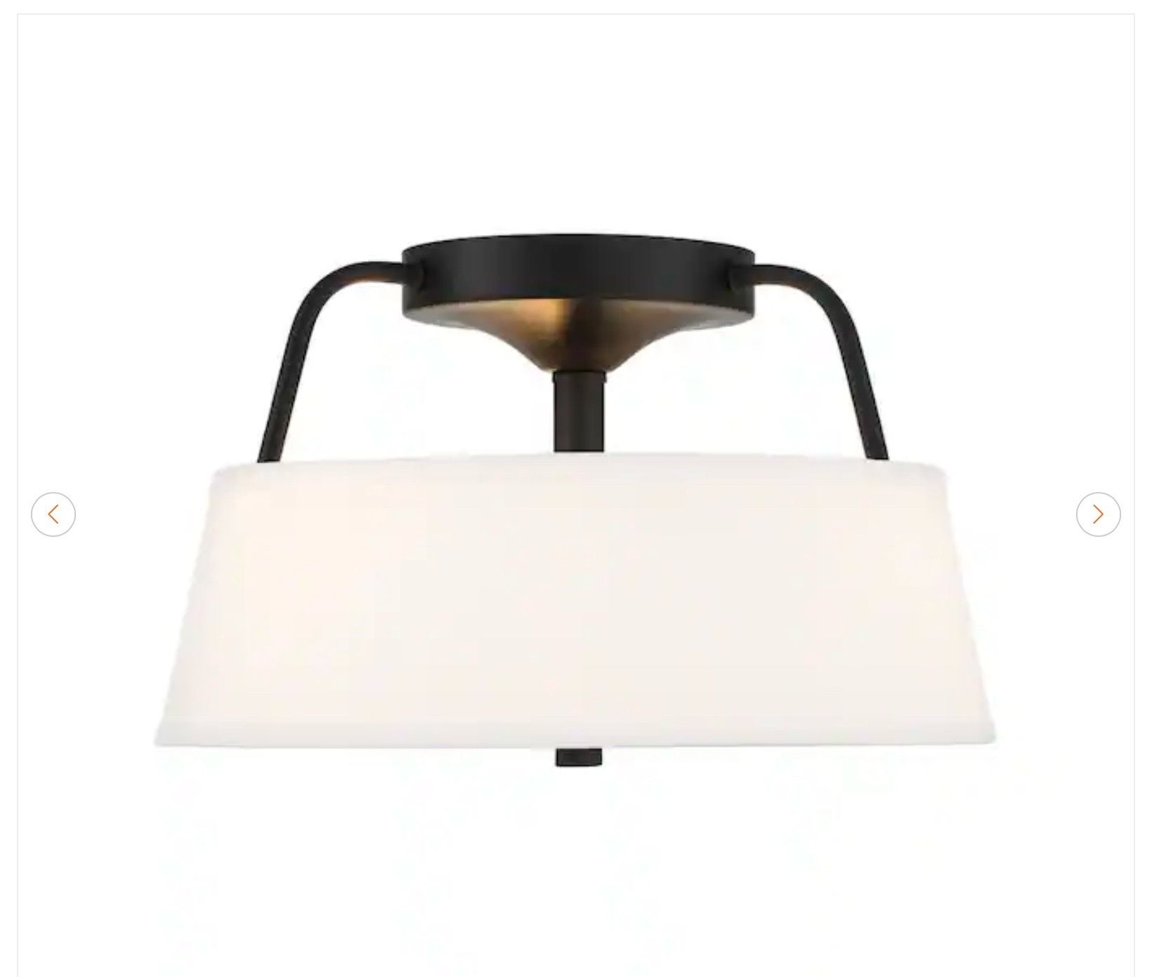 Heatherwood 14 in. 3-Light Matte Black Semi-Flush Mount - New - photo 2