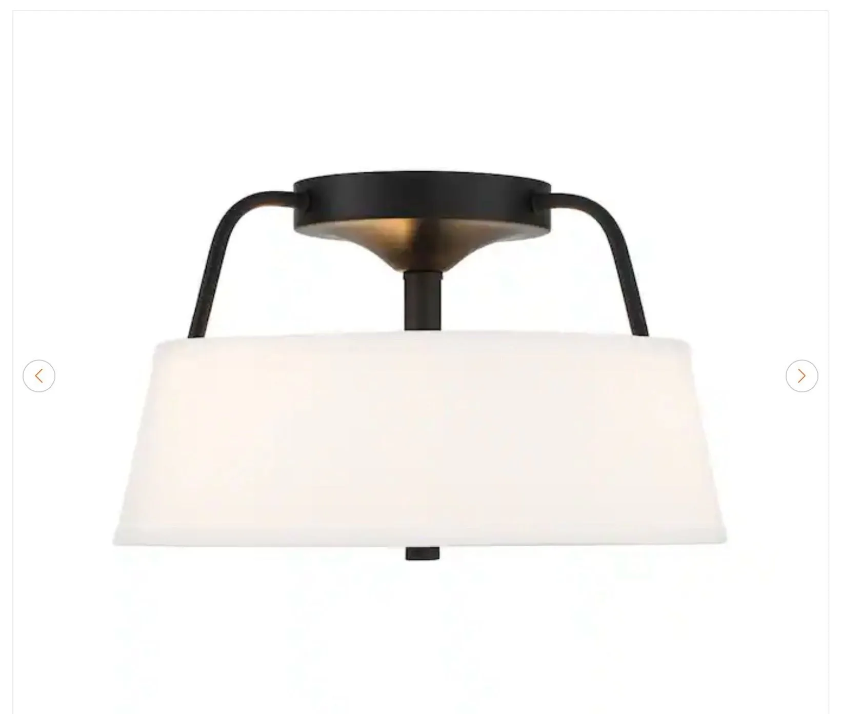 Heatherwood 14 in. 3-Light Matte Black Semi-Flush Mount - New - photo 2