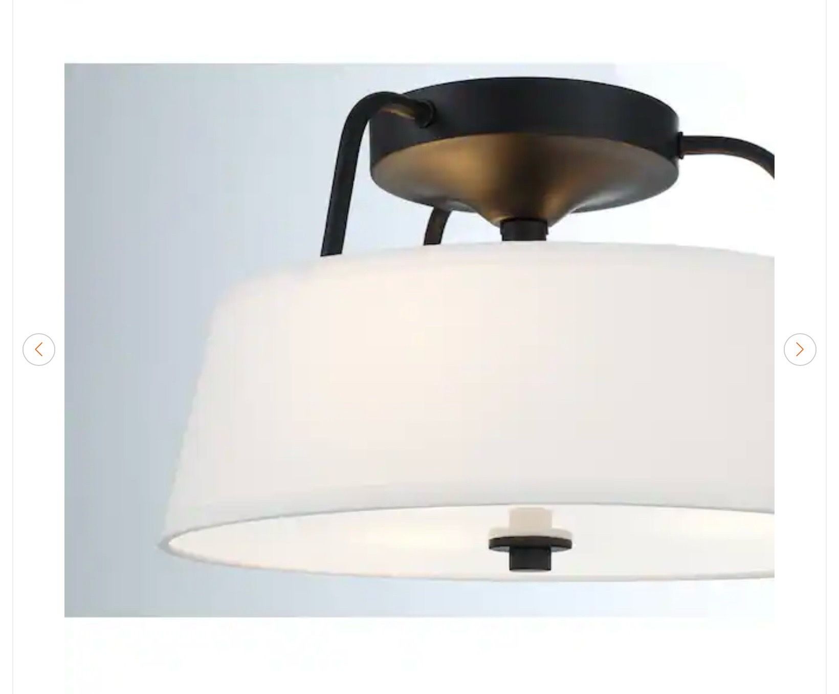 Heatherwood 14 in. 3-Light Matte Black Semi-Flush Mount - New - photo 4