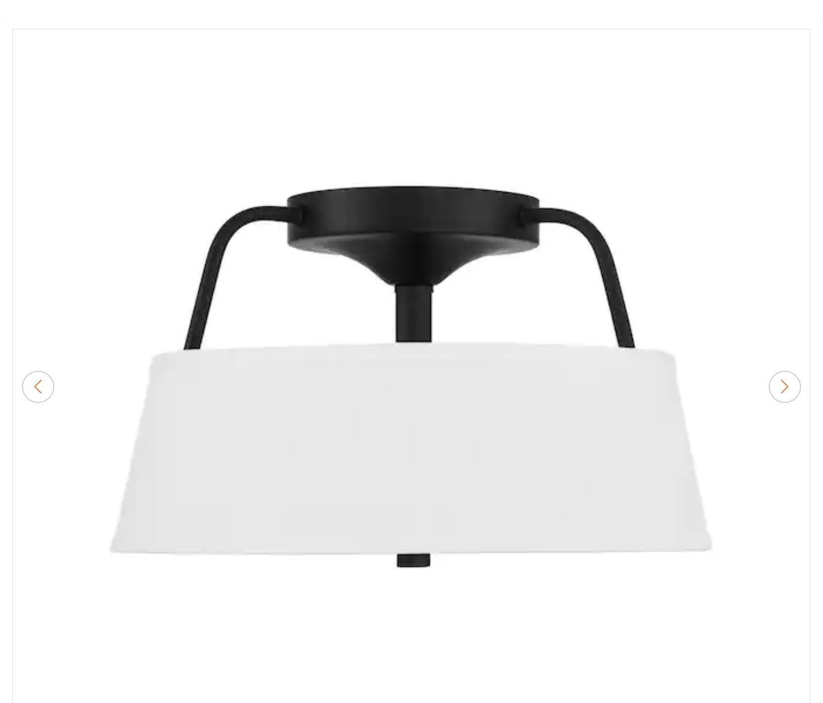 Heatherwood 14 in. 3-Light Matte Black Semi-Flush Mount - New - photo 5