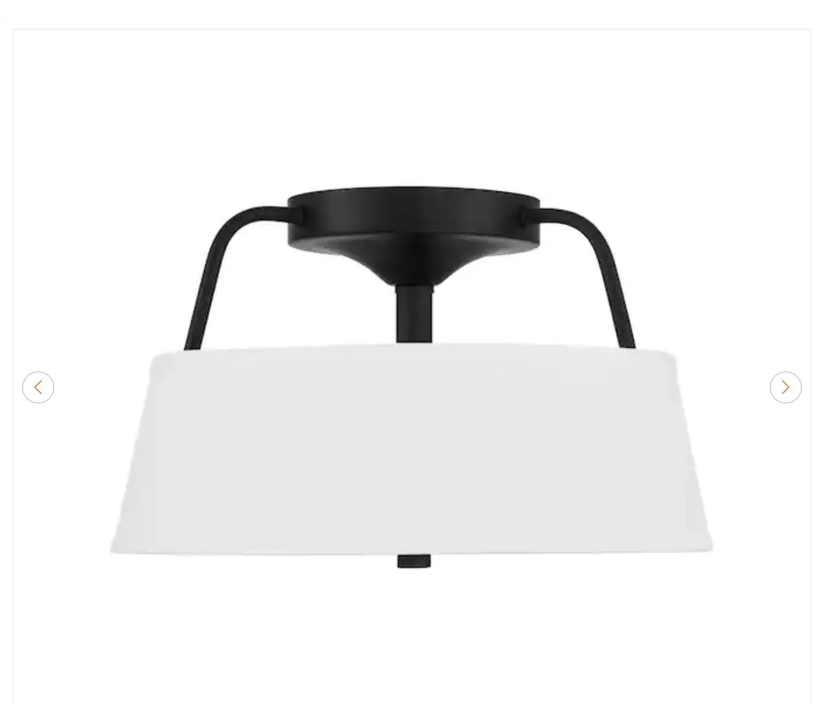 Heatherwood 14 in. 3-Light Matte Black Semi-Flush Mount - New - photo 5