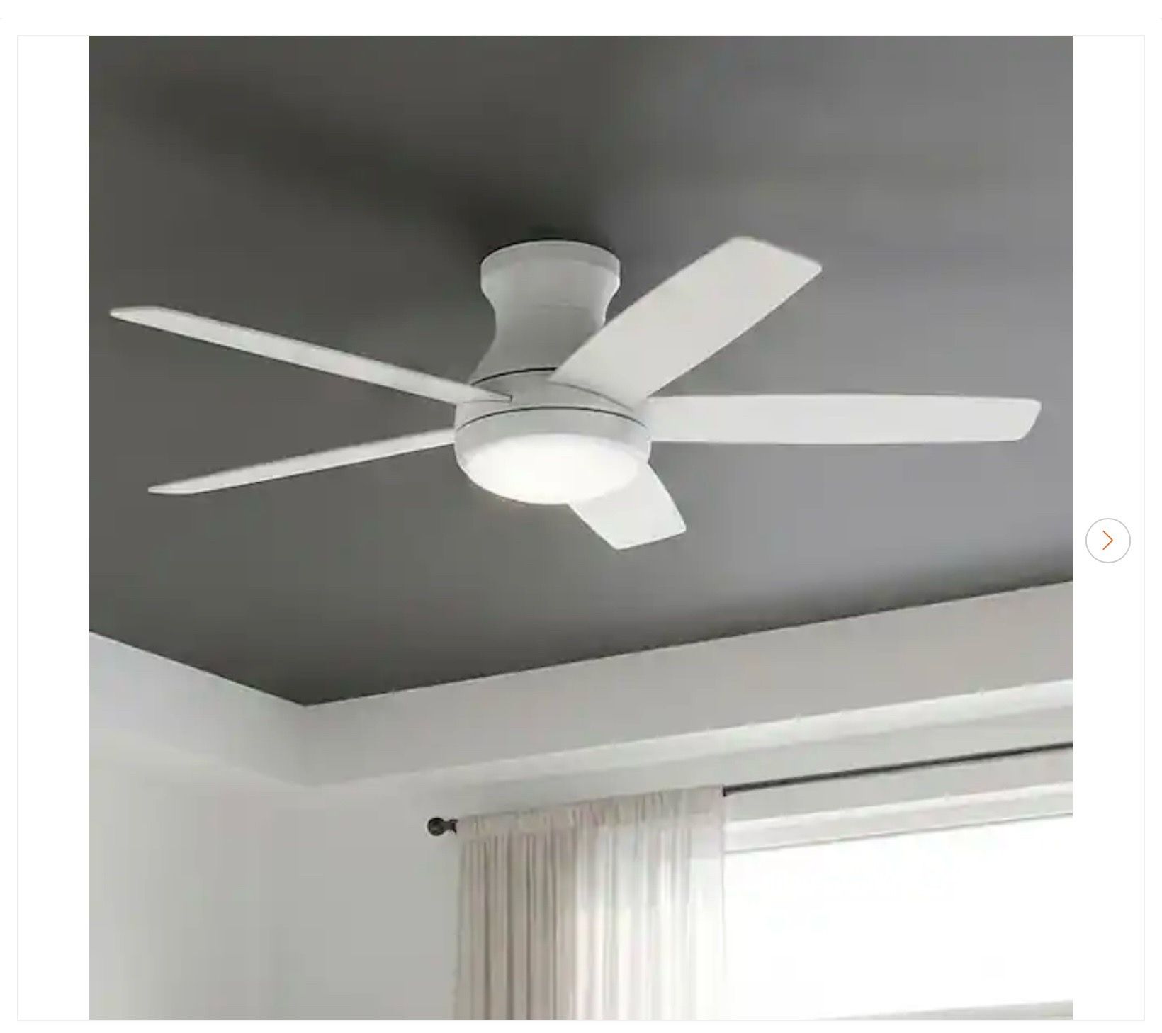 Hampton Bay Banksville 52" Matte White Ceiling Fan - New