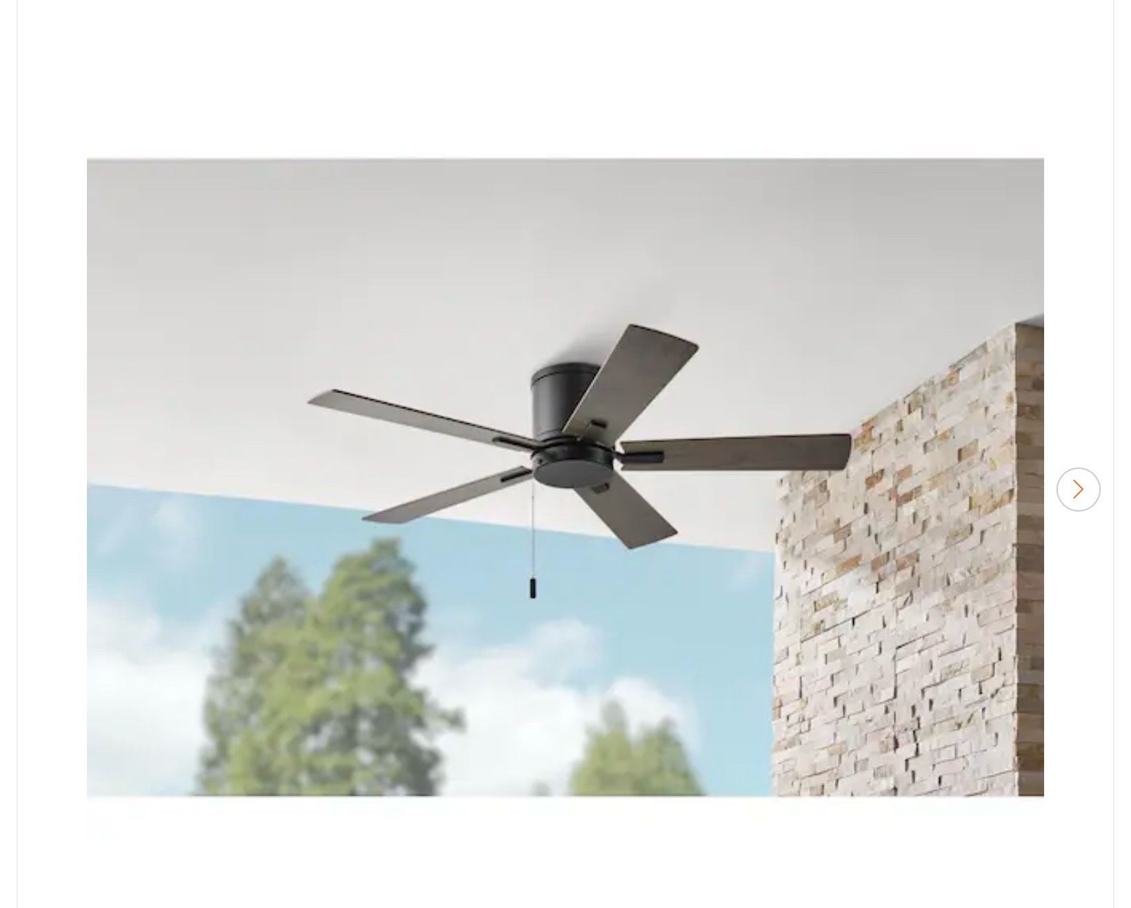 Hampton Bay Grantway 48" Indoor/Outdoor Matte Black Ceiling Fan