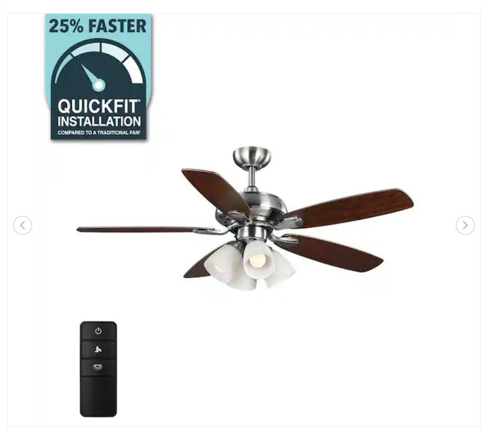 Hampton Bay Hollis 52" LED Ceiling Fan w/ Remote - New - photo 2
