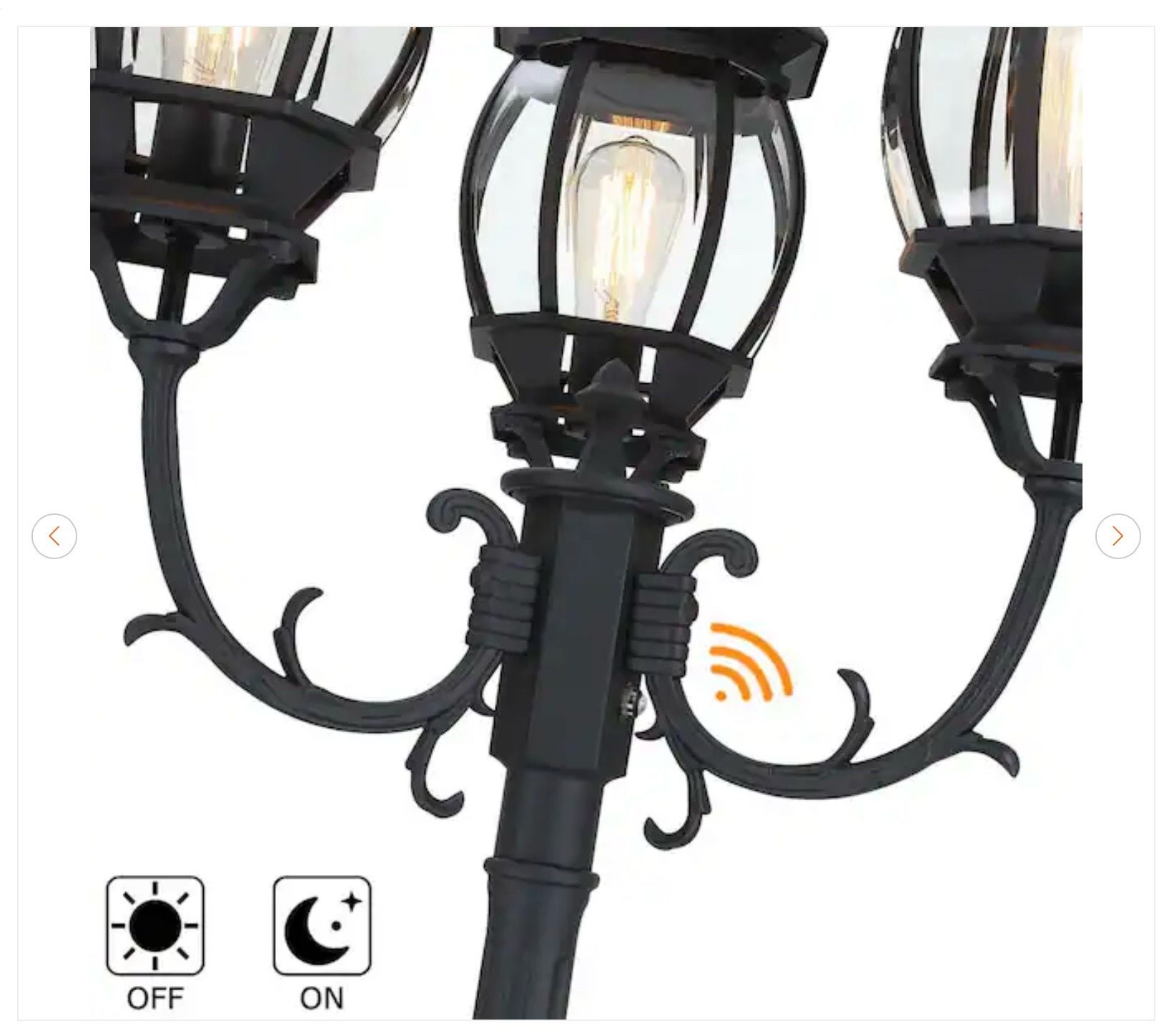 94" 3-Light Matte Black Outdoor Post Light - New - photo 4