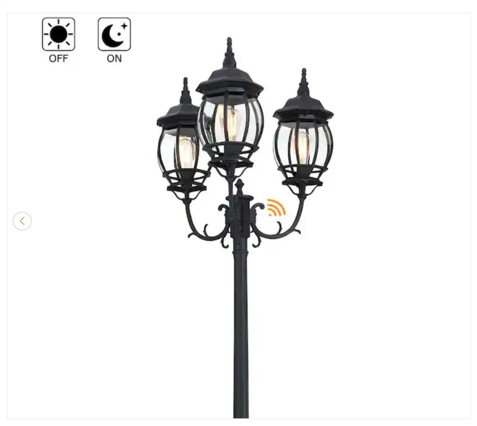 94" 3-Light Matte Black Outdoor Post Light - New - photo 5