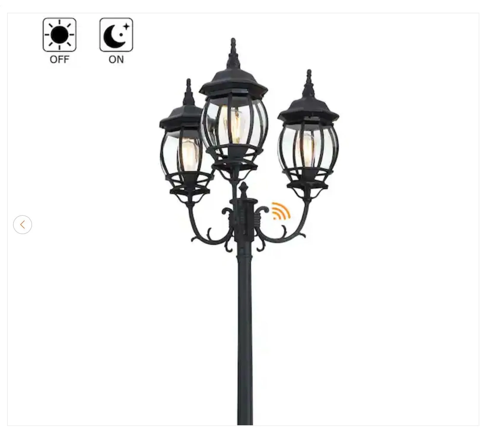 94" 3-Light Matte Black Outdoor Post Light - New - photo 5