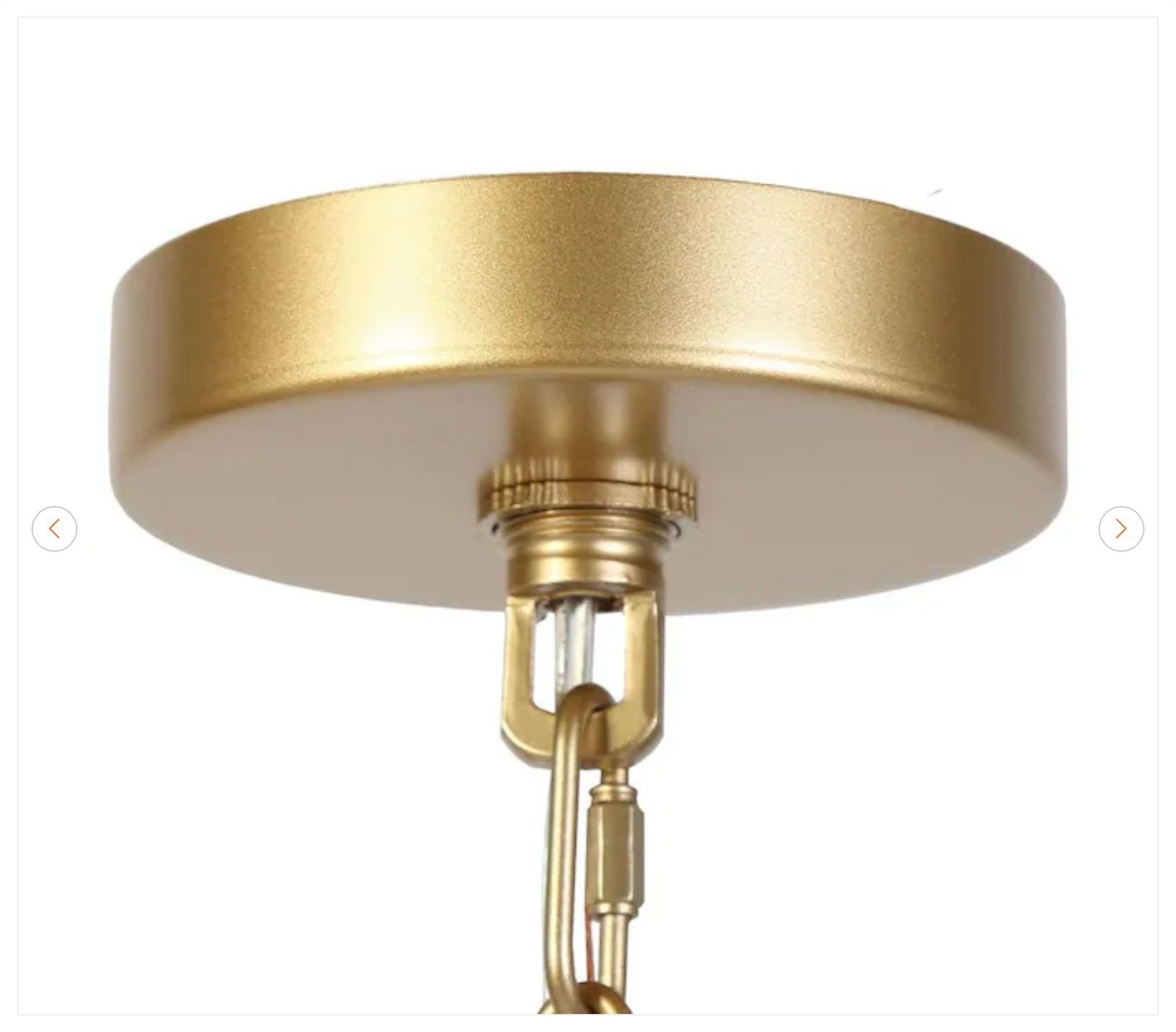 Mid-century Modern Gold Pendant Lamp w/ White Cone Shade - photo 4