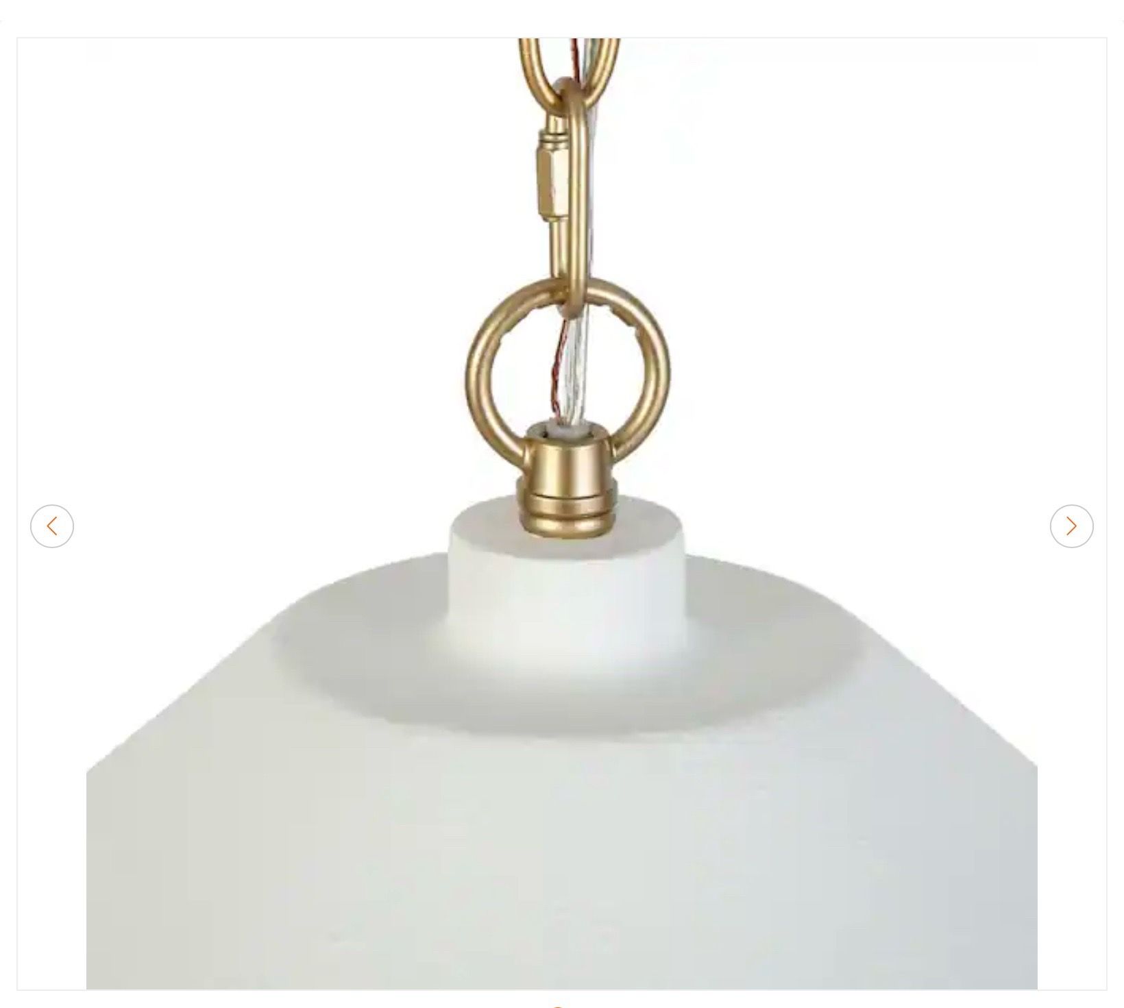 Mid-century Modern Gold Pendant Lamp w/ White Cone Shade - photo 5