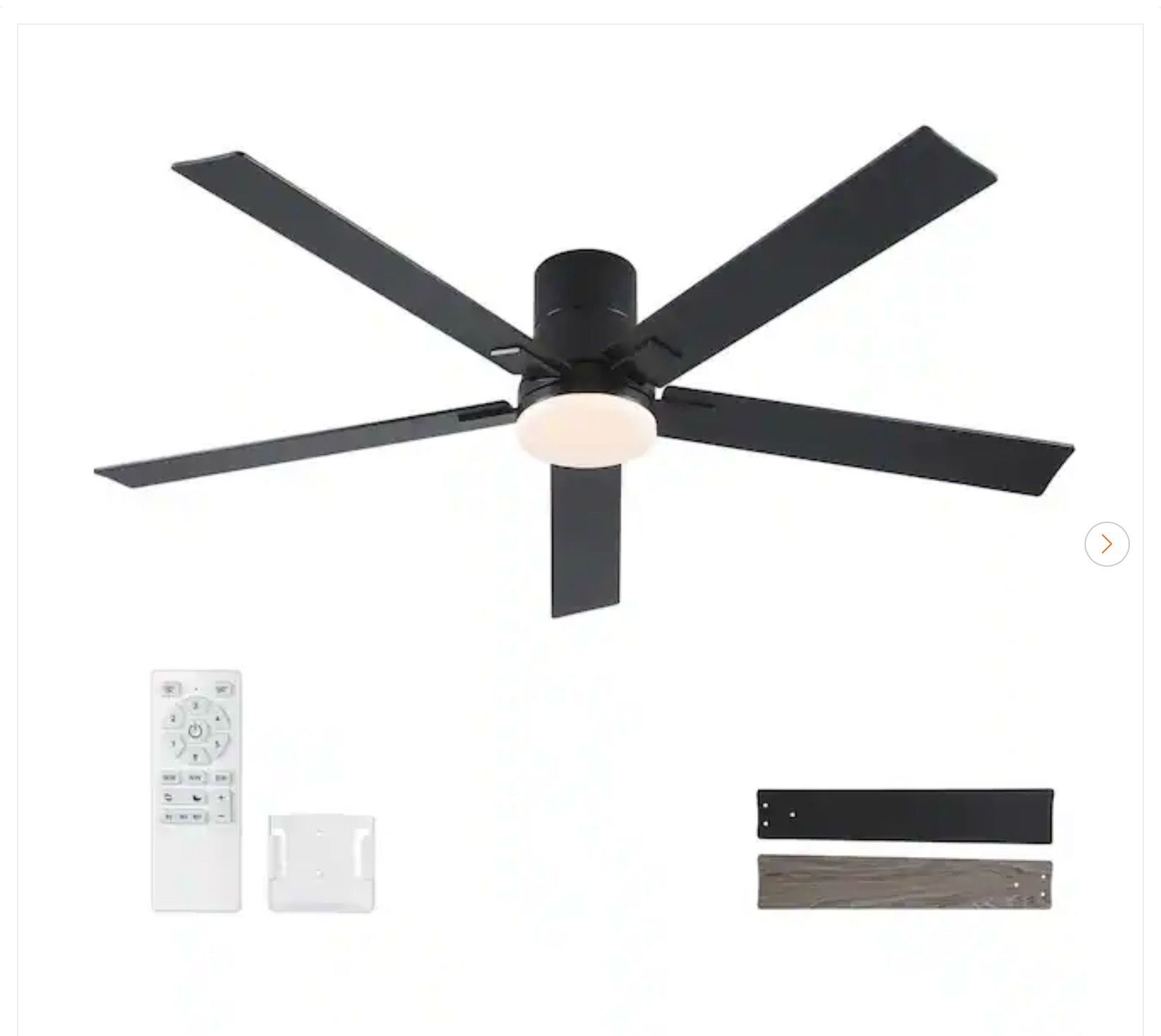 Stylish 60 in. Indoor Black Flush Mount Ceiling Fan with LED