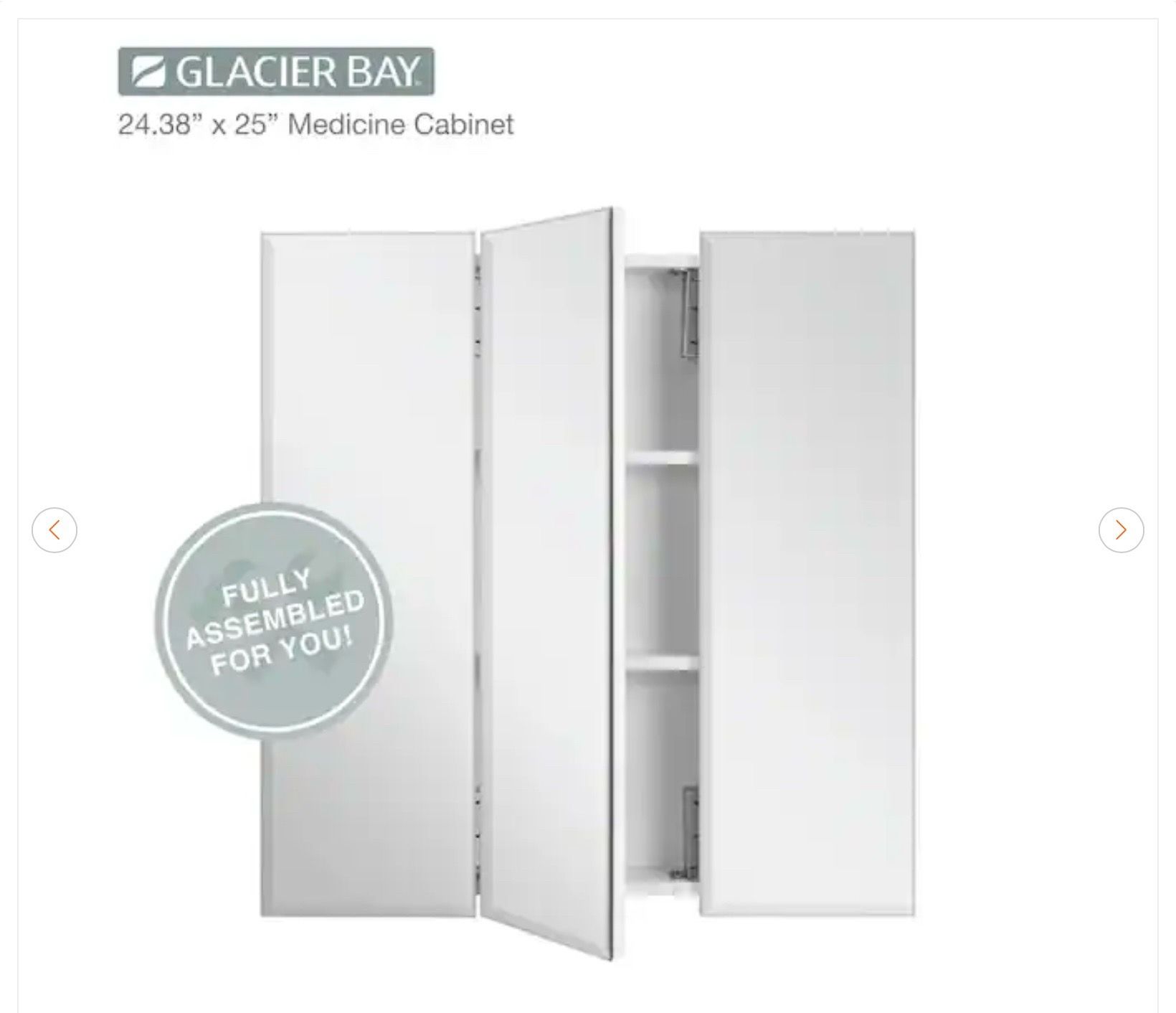 Glacier Bay Medicine Cabinet with Mirror - Silver - photo 3