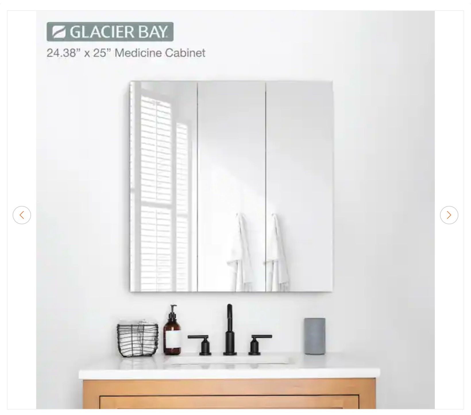 Glacier Bay Medicine Cabinet with Mirror - Silver - photo 4
