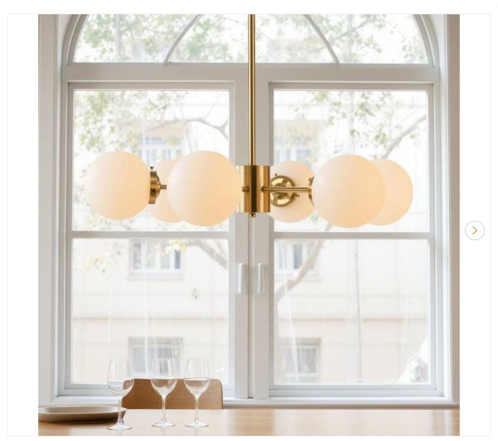 6-Light Brushed Brass Sputnik Chandelier