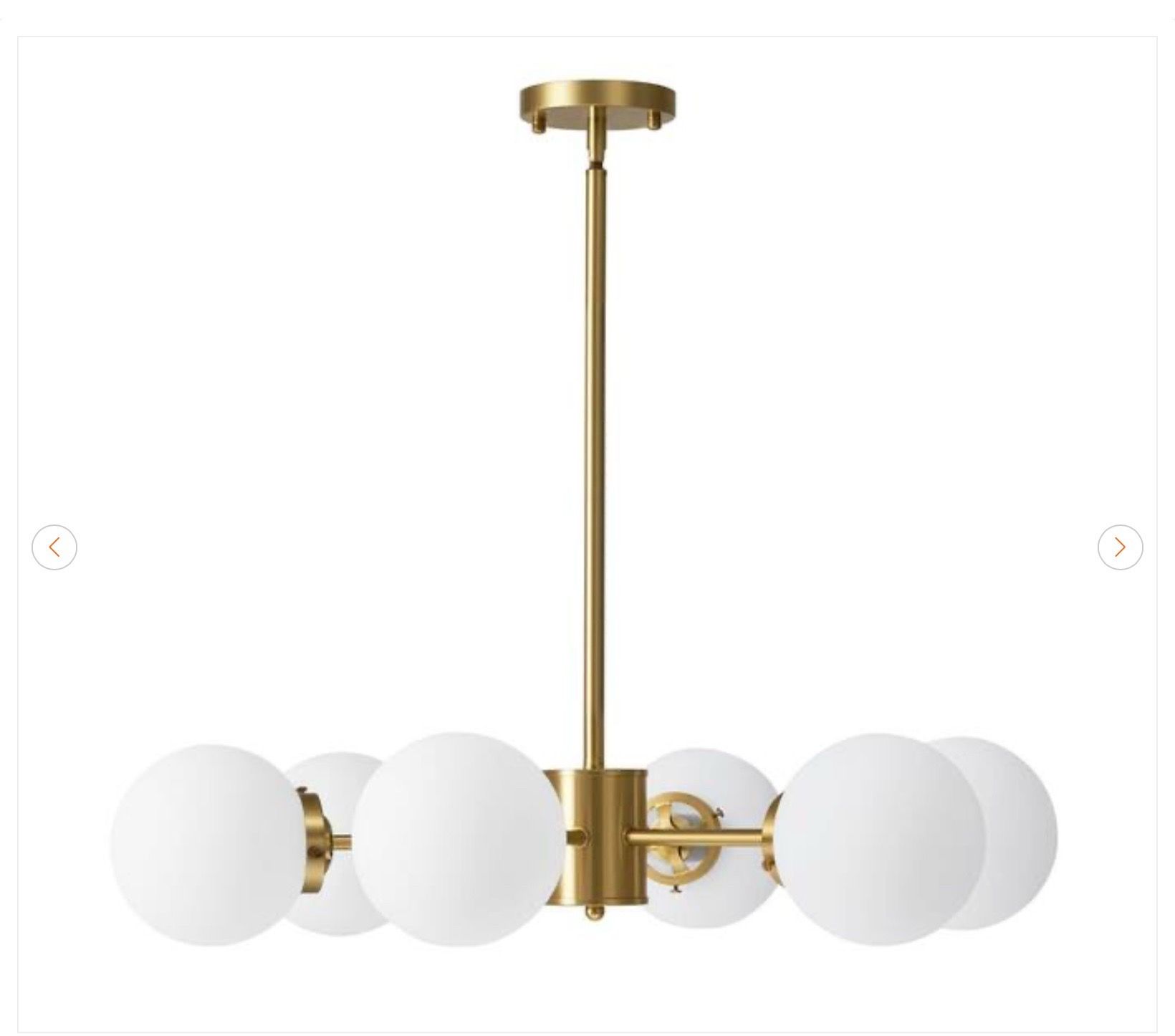 6-Light Brushed Brass Sputnik Chandelier - photo 2