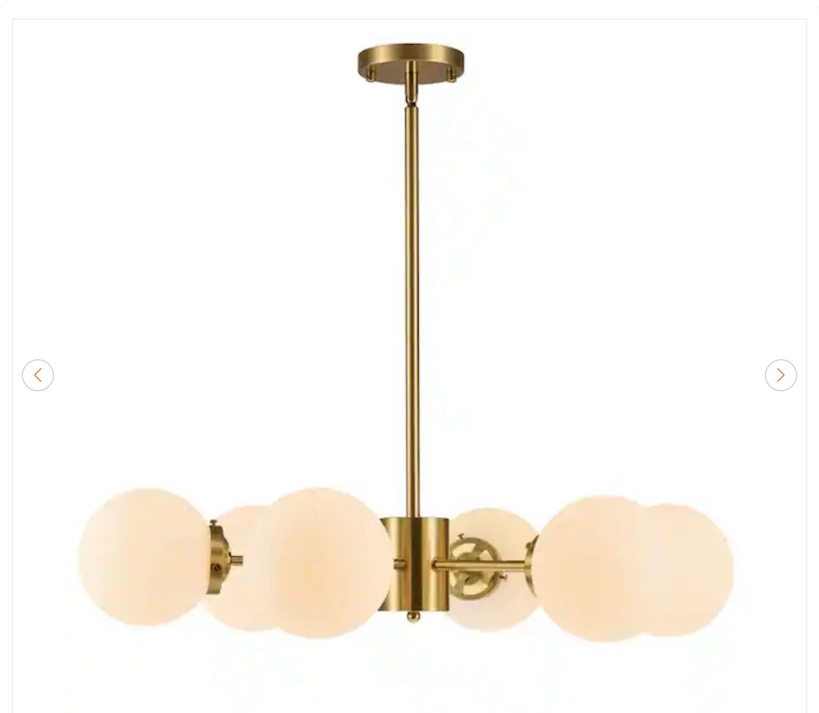 6-Light Brushed Brass Sputnik Chandelier - photo 3