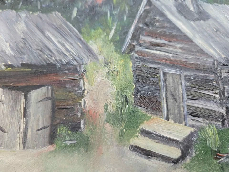 Framed Impressionistic Oil Painting - Rustic Landscape - photo 4