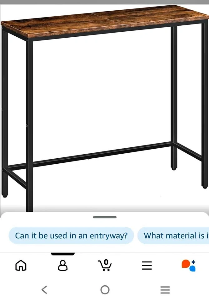 Console Table Entryway Sofa Table Black Metal Frame
