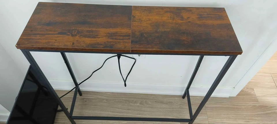Console Table Entryway Sofa Table Black Metal Frame - photo 2