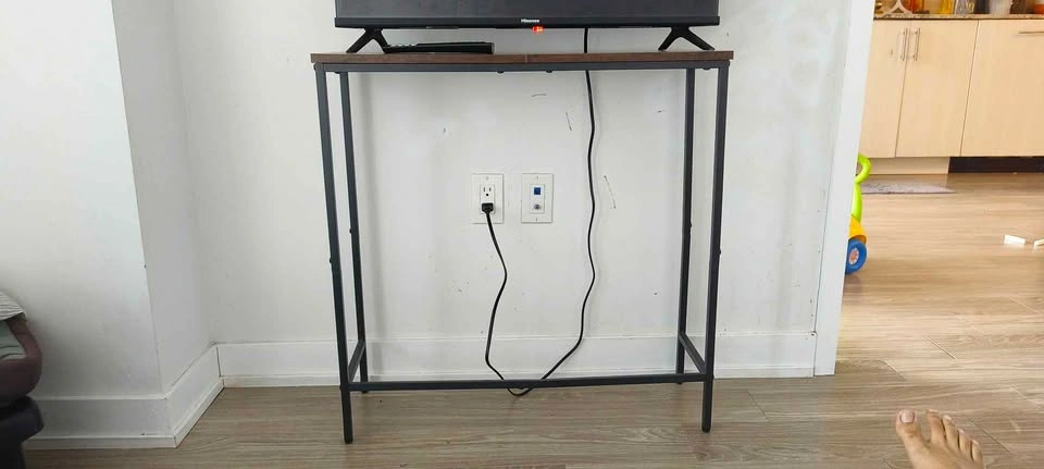 Console Table Entryway Sofa Table Black Metal Frame - photo 4