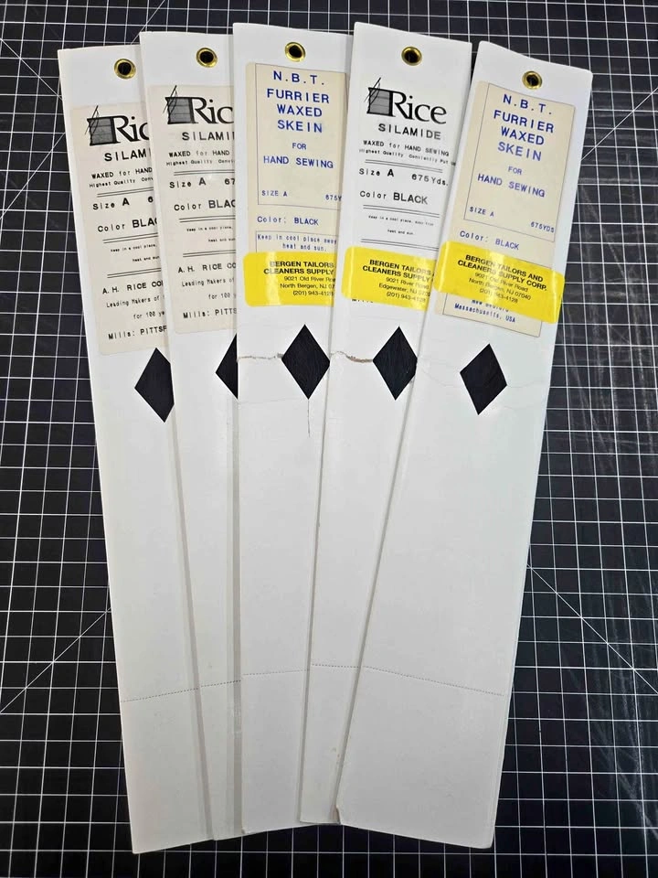 Rice Silamide Hand Sewing Thread Waxed Size A Black
