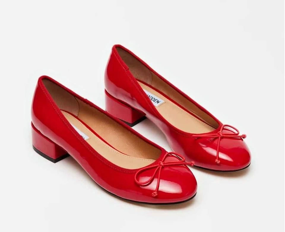 Steve Madden Low Heel Pumps - Cherry Red Patent - Size 8.5