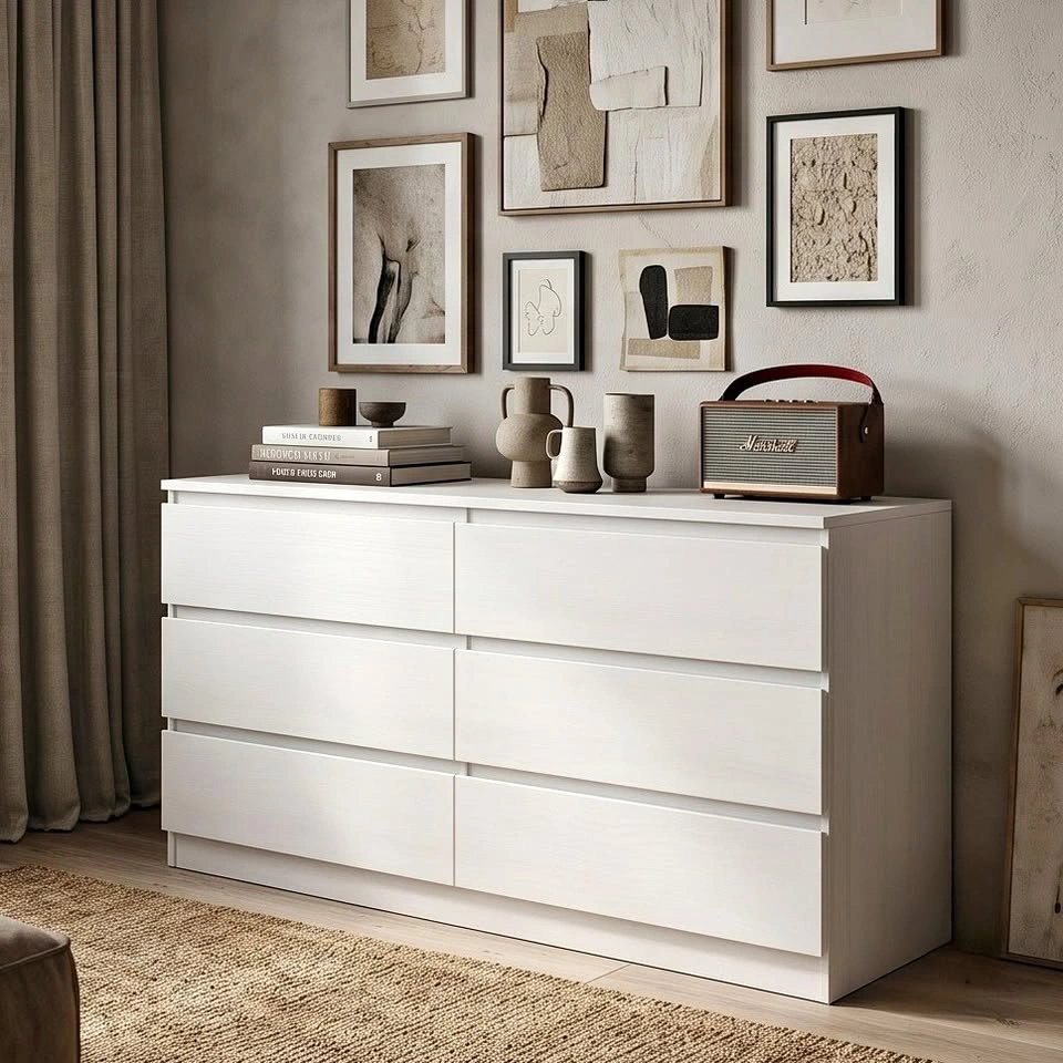 Modern White Accent Dresser - Multiple Sizes Available