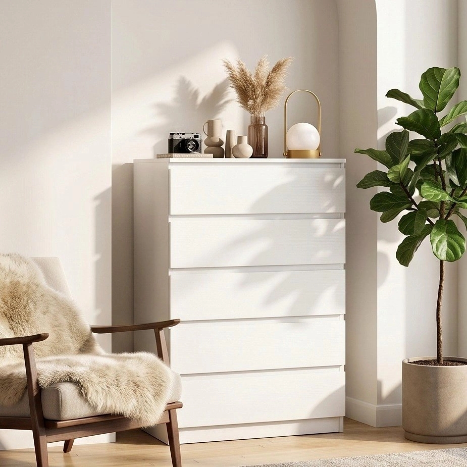 Minimalist White Chest of Drawers - Modern Bedroom Org