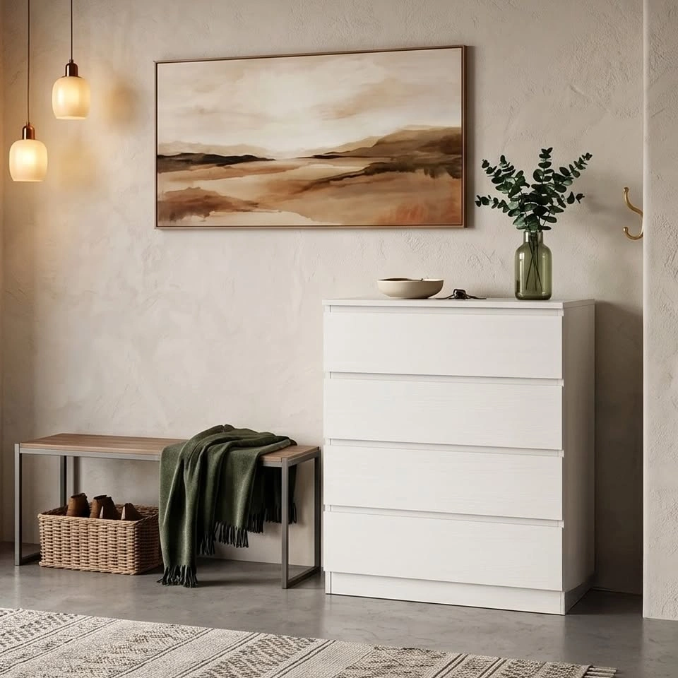 Minimalist White Chest of Drawers - Modern Bedroom Org - photo 2