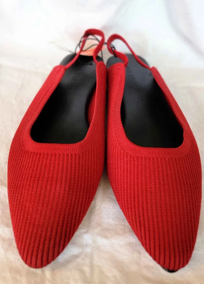 Joe Fresh Red Knit Pointed Toe Flats - Size 8 - photo 2