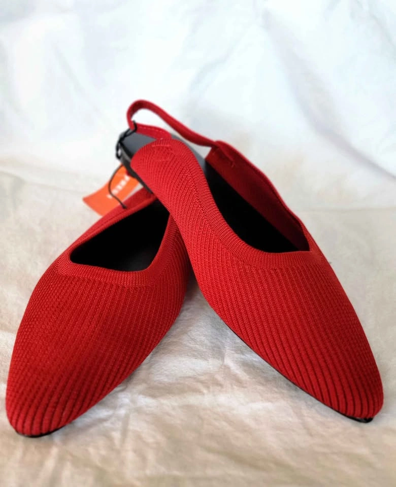 Joe Fresh Red Knit Pointed Toe Flats - Size 8 - photo 3