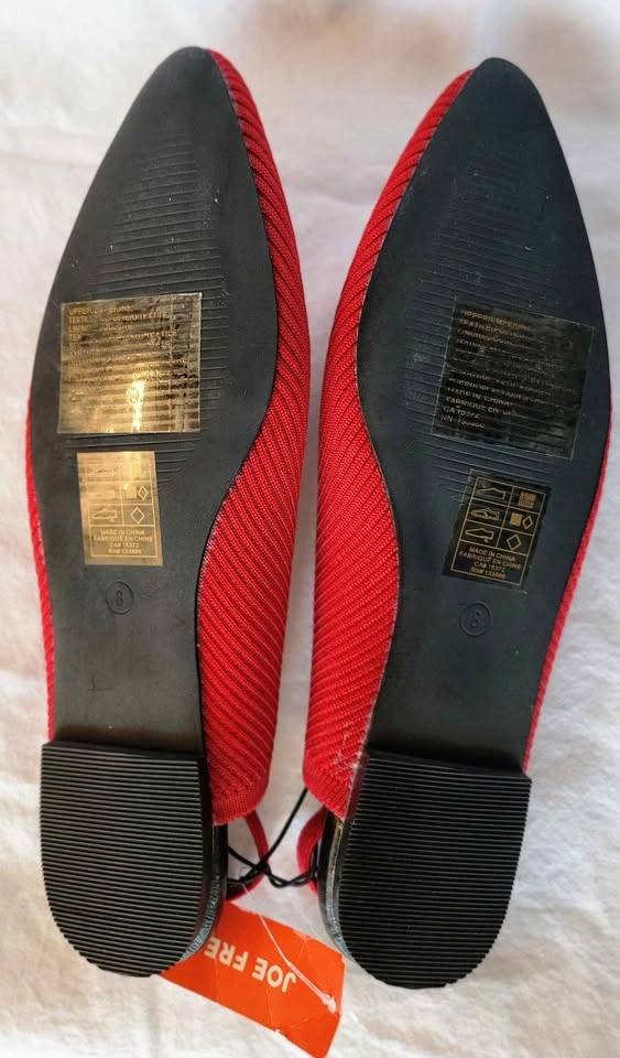 Joe Fresh Red Knit Pointed Toe Flats - Size 8 - photo 5