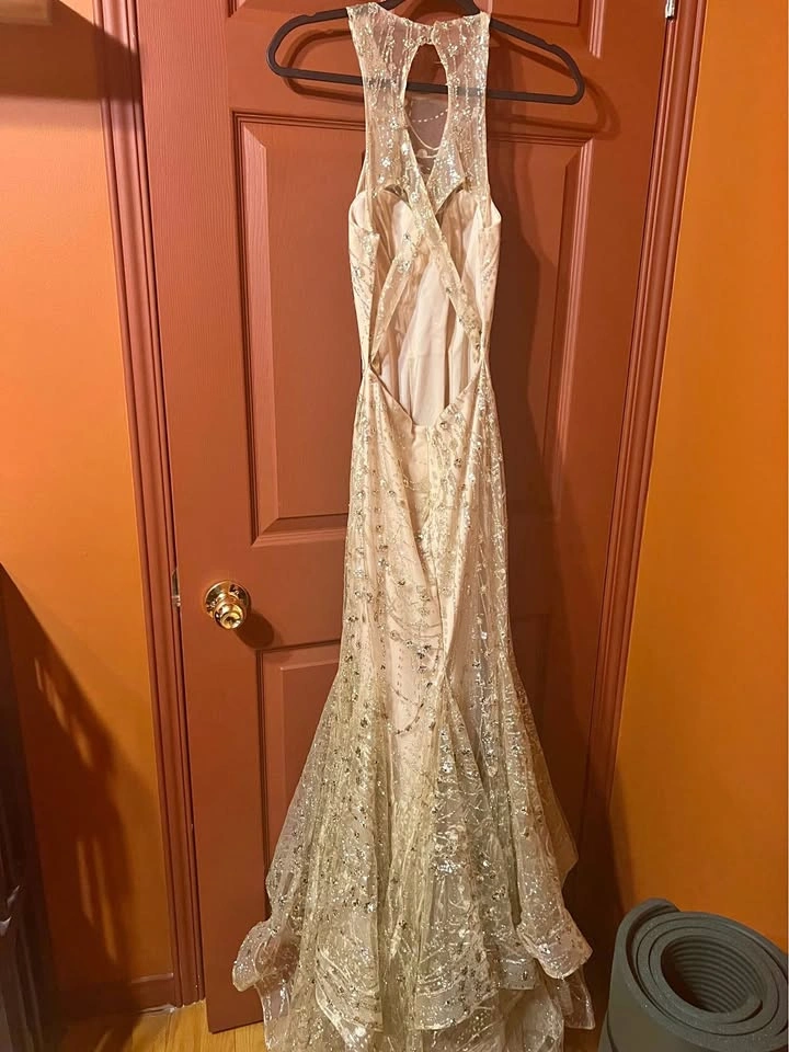 Clarisse Gold Prom Dress Size 2