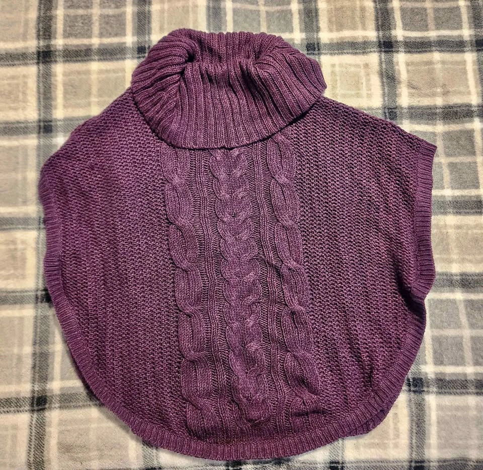 Purple Knit Poncho Reitmans