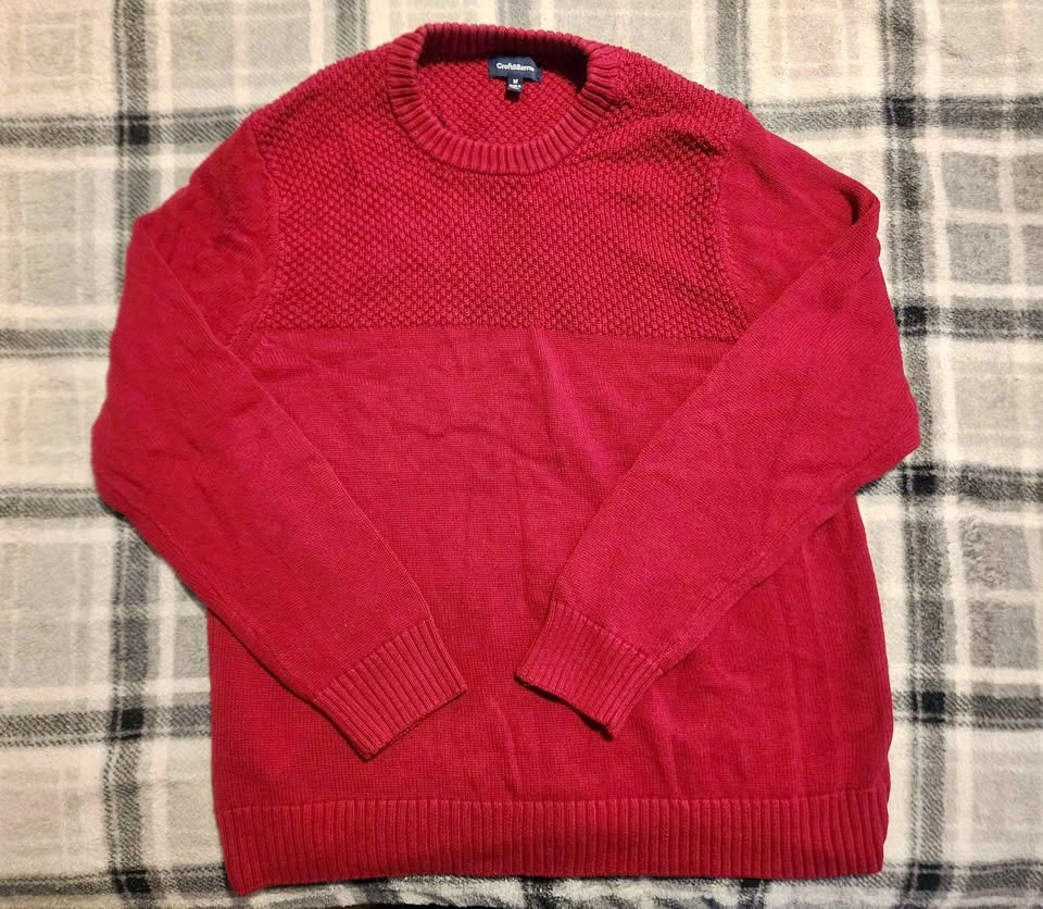Red Knit Womans Sweater Croft and Burrow