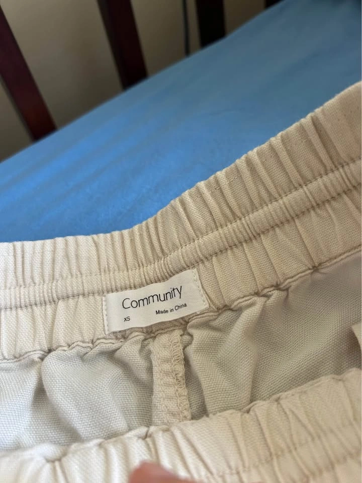 Beige Drawstring Elastic Waist Pants from aritzia store - photo 2