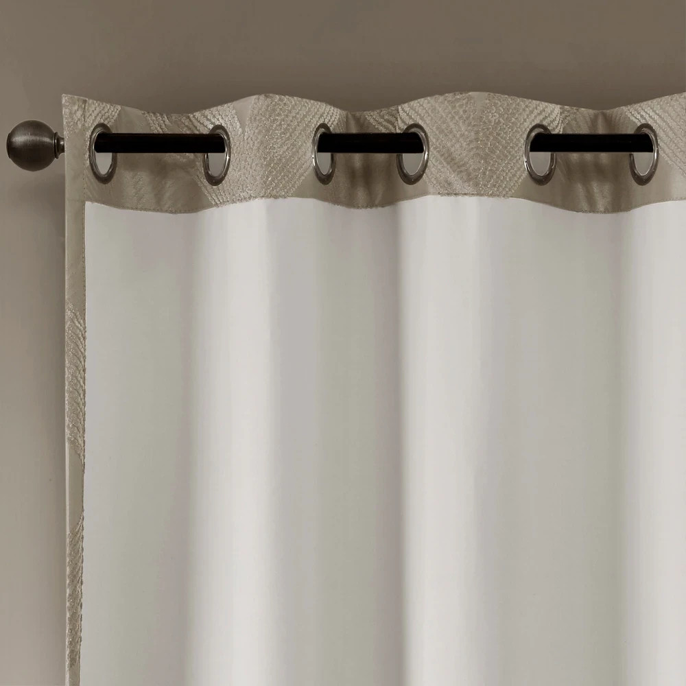 Bentley Ogee Knitted Jacquard Blackout Curtain Panel - photo 4