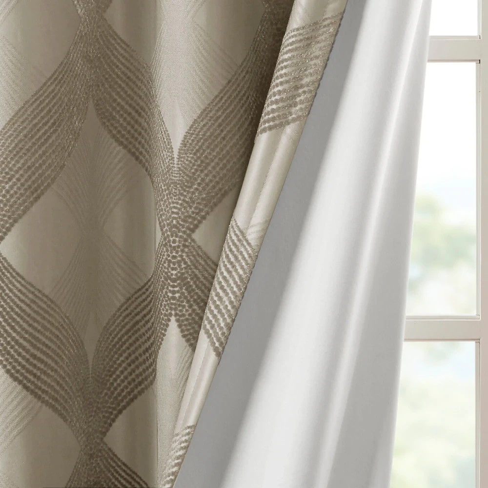 Bentley Ogee Knitted Jacquard Blackout Curtain Panel - photo 5