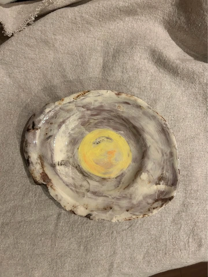 Handmade unique Fried Egg Ceramic Dishes - photo 2