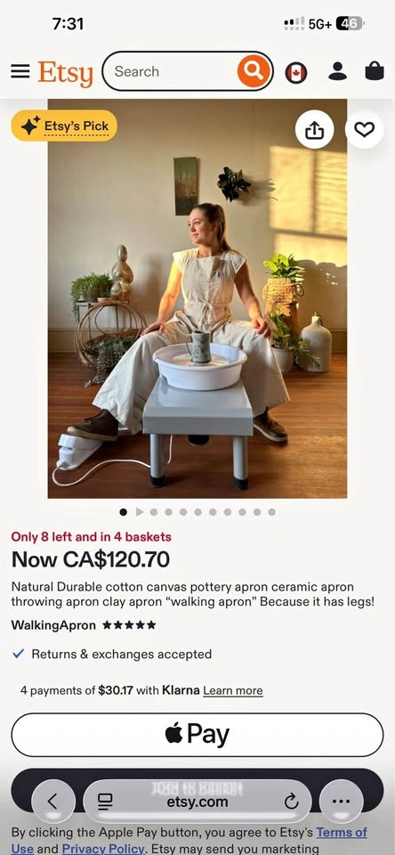 WalkingApron Cotton Canvas Pottery Apron
