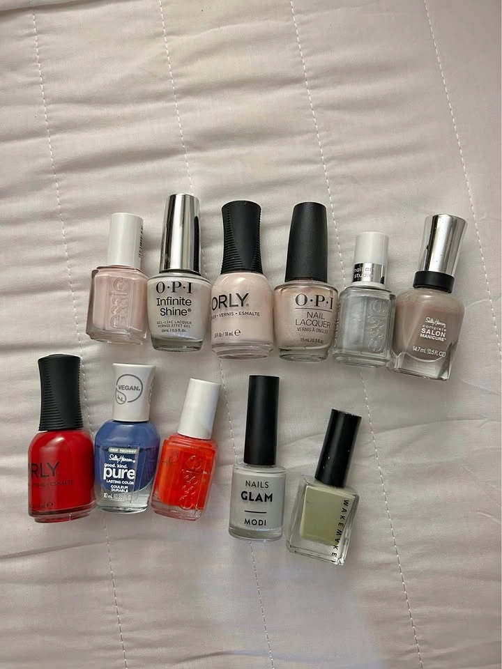 Nail Polish Lot - 10 Bottles OPI Essie Orly Sally Hansen + More