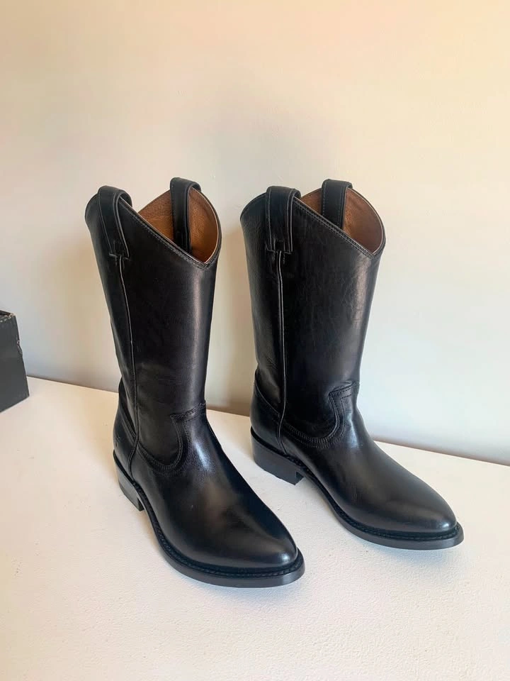 Brand New FRYE Boots - Black Leather Cowboy Boots - photo 2