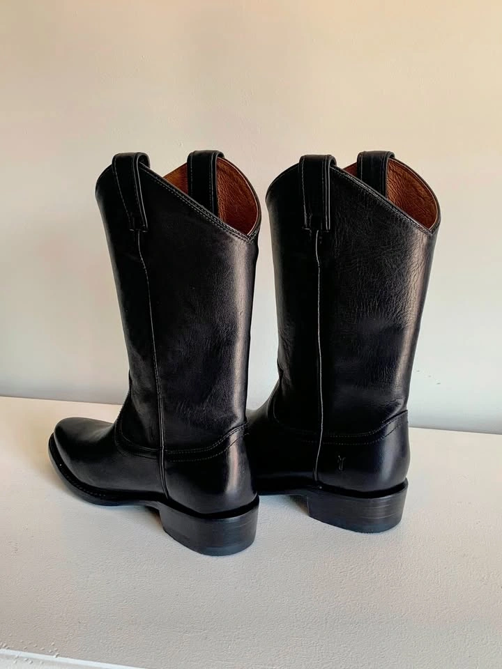 Brand New FRYE Boots - Black Leather Cowboy Boots - photo 3