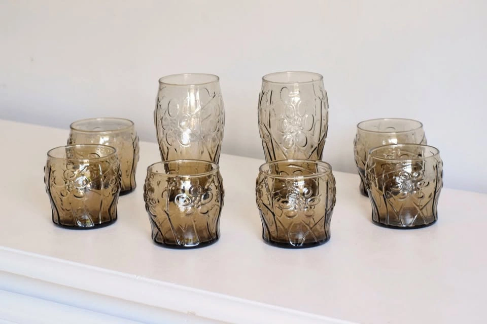 Vintage MCM Libbey St Clair Tawny Glassware Set - photo 4