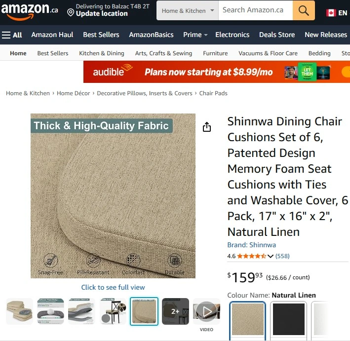 Shinnwa Dining Chair Cushions Set of 6 (New) - photo 5